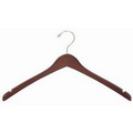 Contoured Wooden Coat Hanger (Walnut/Chrome)